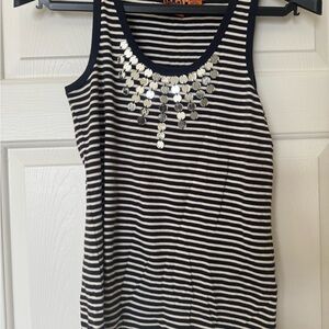 Striped Tory Burch Black and White Tank Top